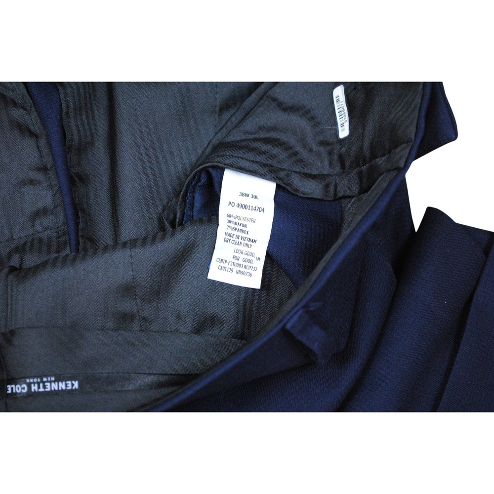 Kenneth Cole New York Mens Navy Blue Dress Pants Slacks 38W 30L - Picture 3 of 3
